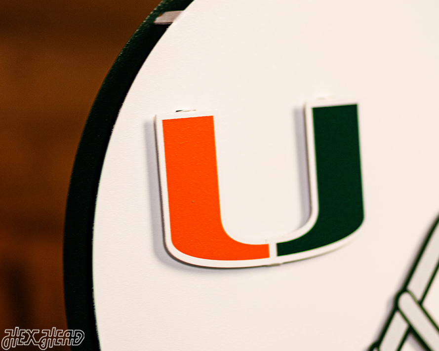 Miami Hurricanes BLITZ COLLECTION - 8 LAYER 3D Metal Wall Art