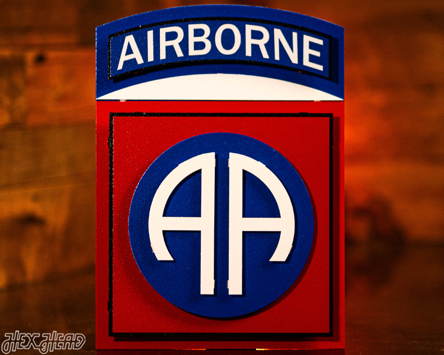 US Army 82nd Airborne "AA" Patch 3D Metal Wall Art