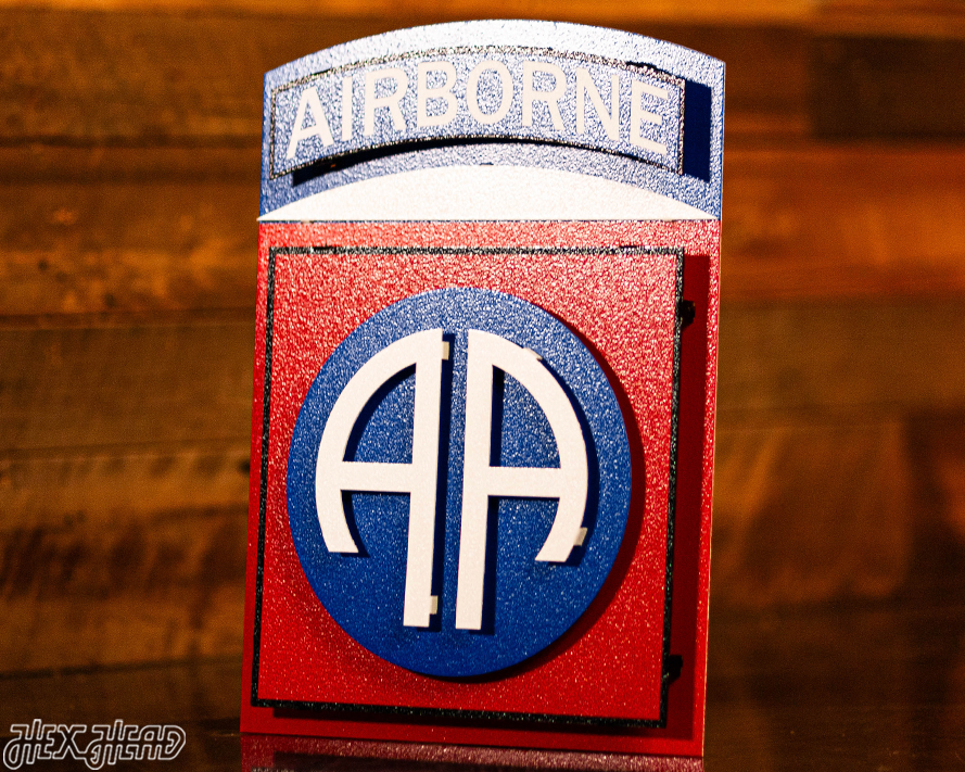 US Army 82nd Airborne "AA" Patch 3D Metal Wall Art