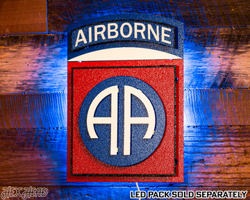 US Army 82nd Airborne "AA" Patch 3D Metal Wall Art