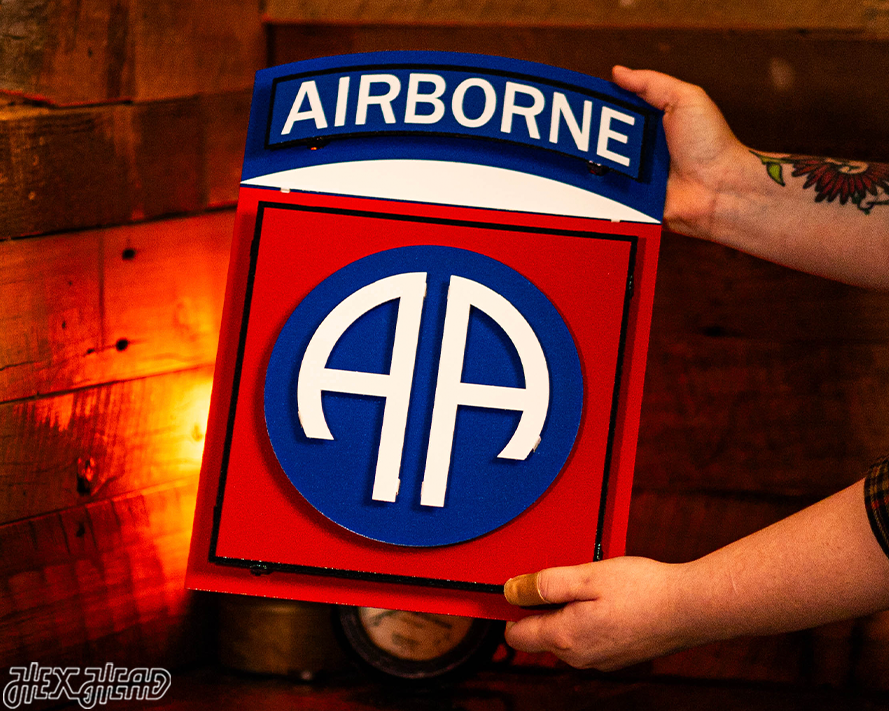 US Army 82nd Airborne "AA" Patch 3D Metal Wall Art