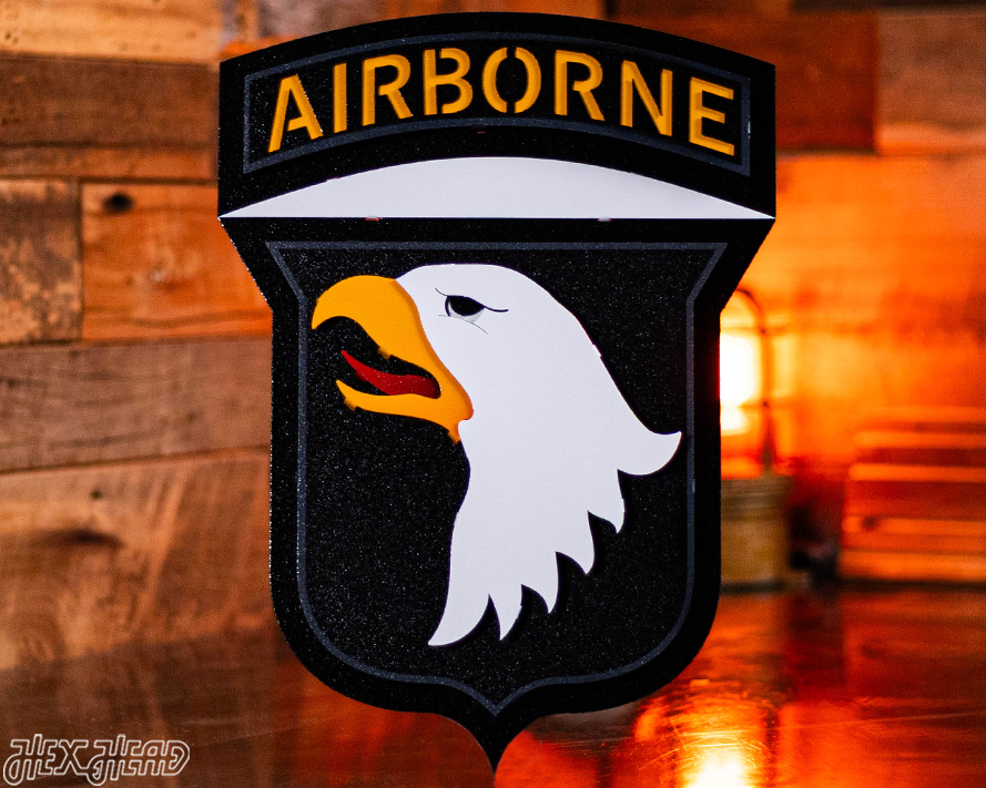 US Army 101st Airborne Patch 3D Metal Wall Art