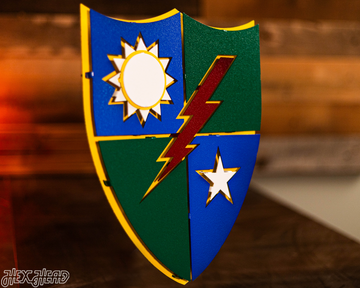 US Army 75th Regiment Rangers Shield 3D Vintage Metal Wall Art