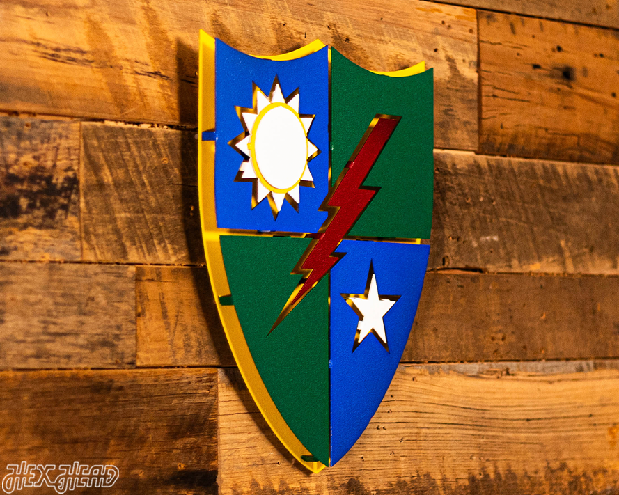 US Army 75th Regiment Rangers Shield 3D Vintage Metal Wall Art