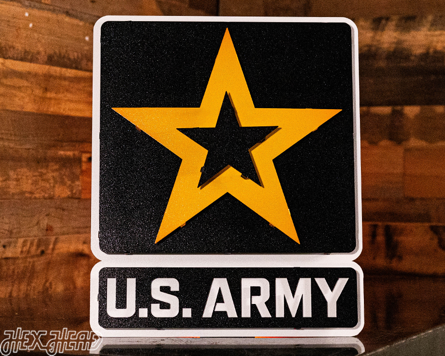 US Army STAR Patch 3D Metal Wall Art
