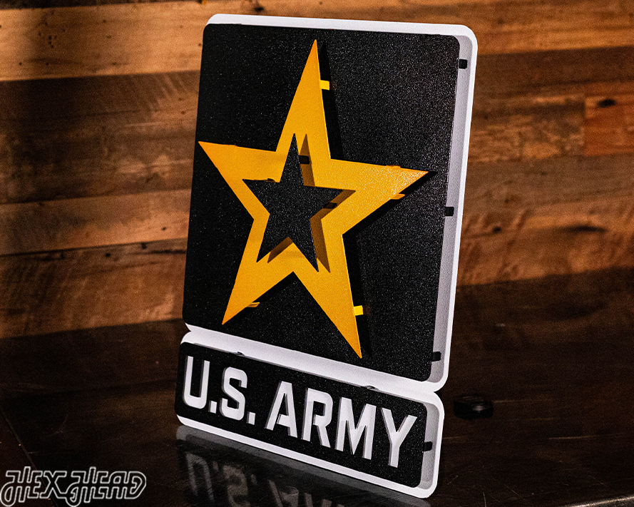 US Army STAR Patch 3D Metal Wall Art