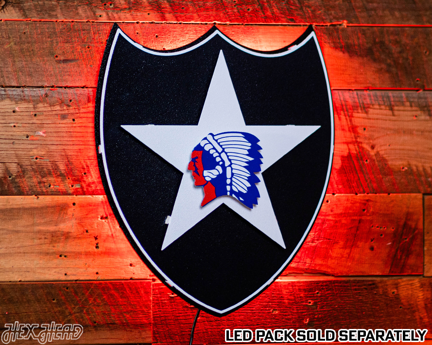 US Army 2nd Infantry Patch 3D Vintage Metal Wall Art