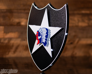 US Army 2nd Infantry Patch 3D Vintage Metal Wall Art