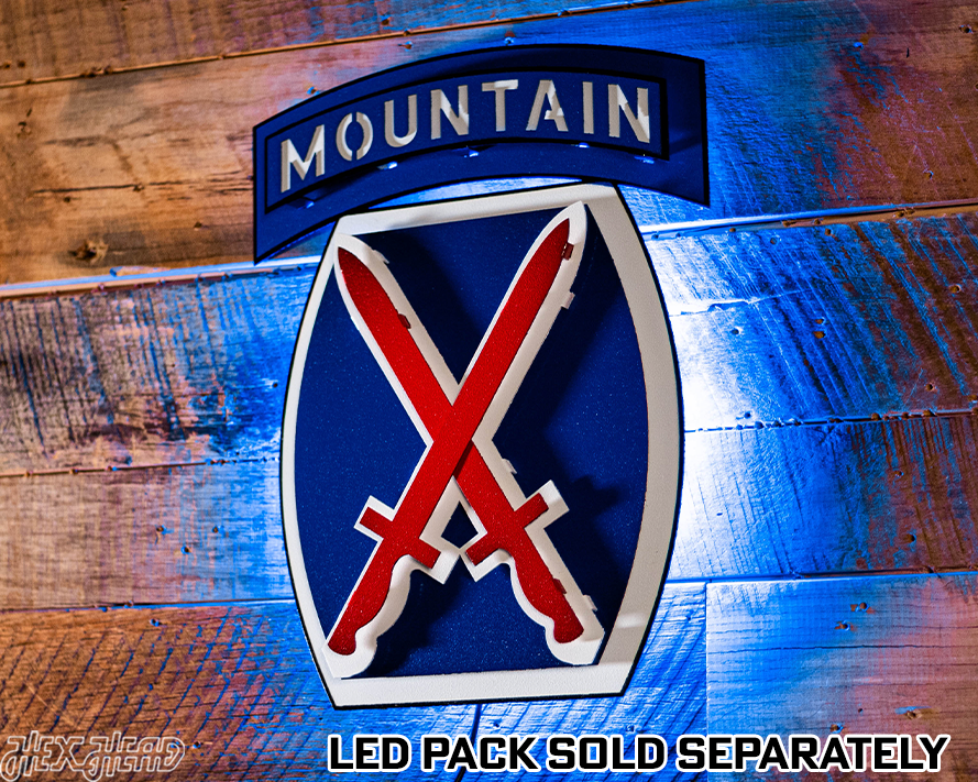 US Army 10th Mountain Patch 3D Metal Wall Art