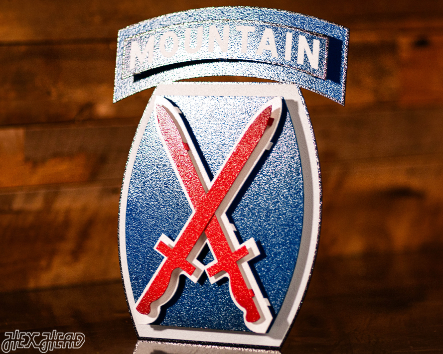 US Army 10th Mountain Patch 3D Metal Wall Art