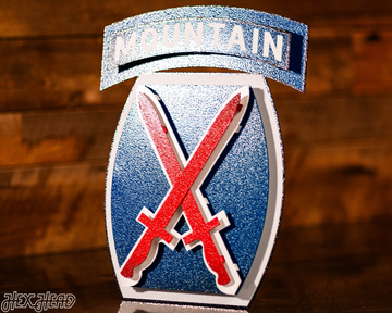 US Army 10th Mountain Patch 3D Metal Wall Art