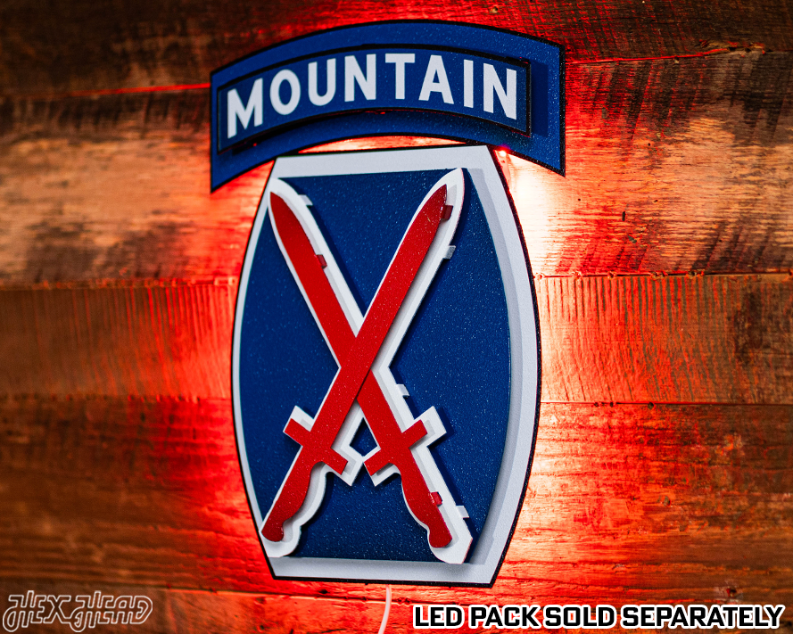 US Army 10th Mountain Patch 3D Metal Wall Art