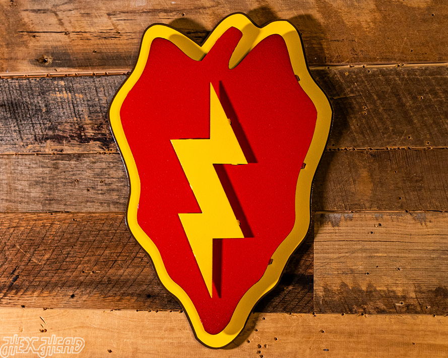 US Army 25th Infantry "Tropic Lightning" Patch 3D Metal Wall Art