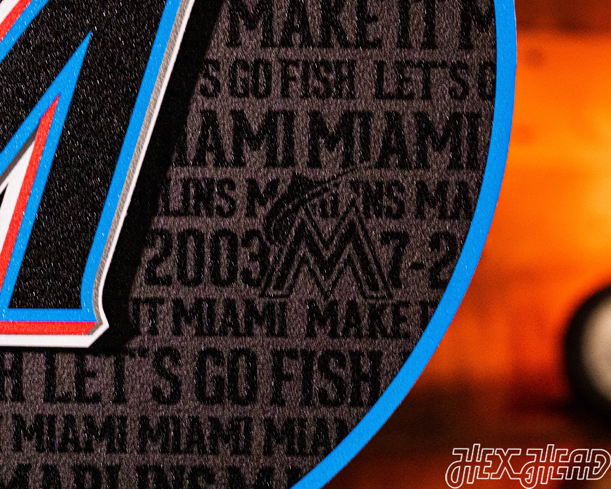 Miami Marlins CRAFT SERIES 3D Embossed Metal Wall Art