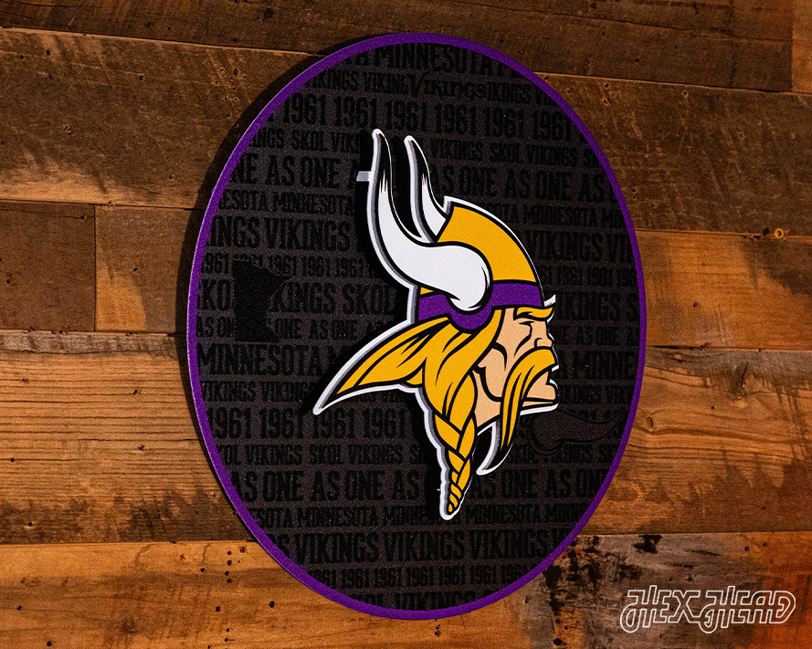 Minnesota Vikings CRAFT SERIES 3D Embossed Metal Wall Art