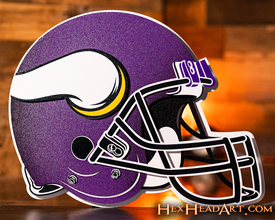 Minnesota Vikings BLITZ Collection - 8 Layer Helmet 3D Vintage Metal Wall Art