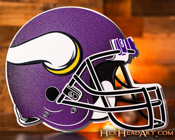 Minnesota Vikings BLITZ Collection - 8 Layer Helmet 3D Vintage Metal Wall Art