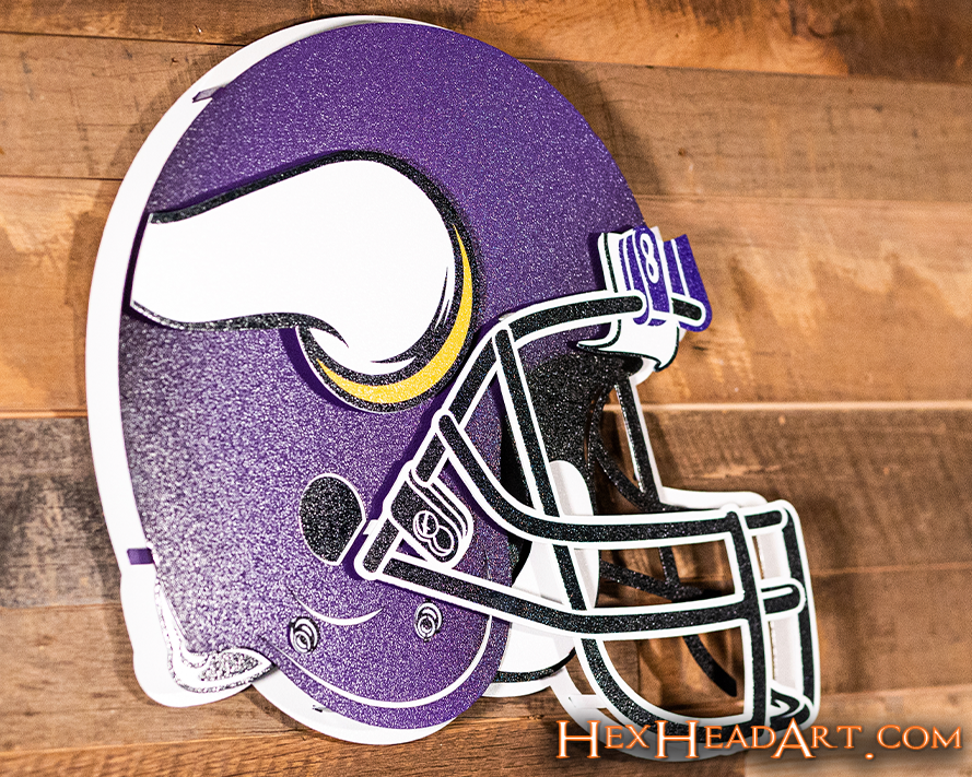 BLITZ Collection - 8 Layer Minnesota Vikings Helmet 3D Vintage Metal Wall Art