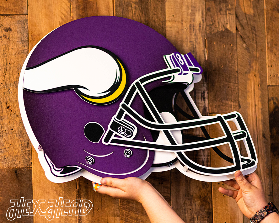 Evergreen Ultra-Thin Edgelight LED Wall Decor, Helmet, Minnesota Vikings-  19.5 x 15 Inches Made In USA