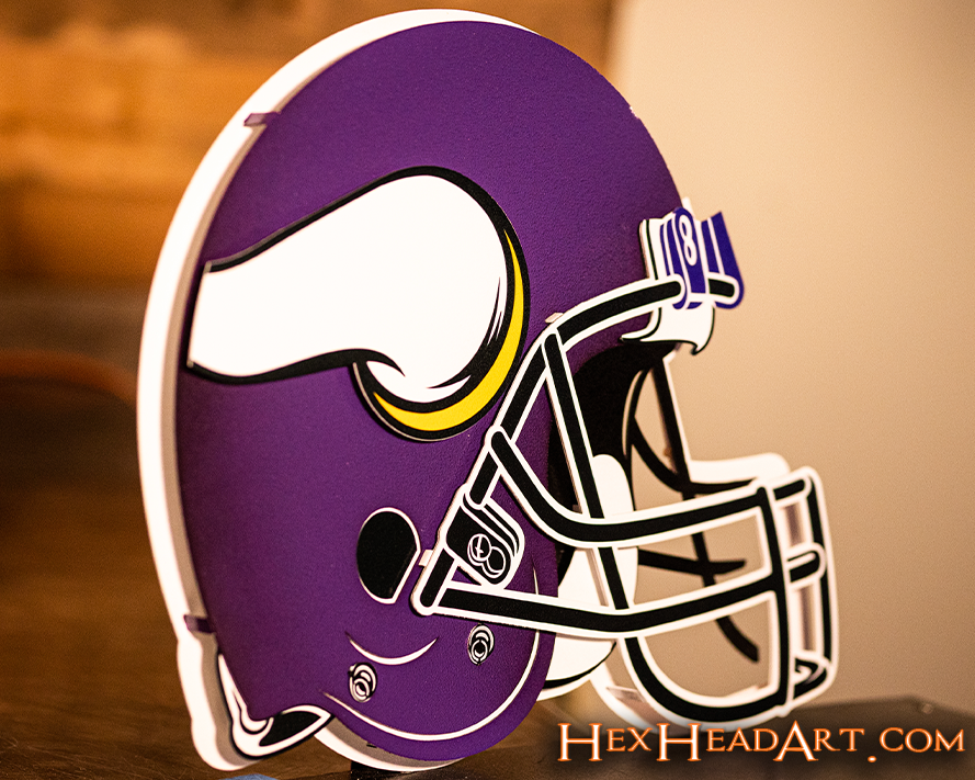 Minnesota Vikings BLITZ Collection - 8 Layer Helmet 3D Vintage Metal Wall Art