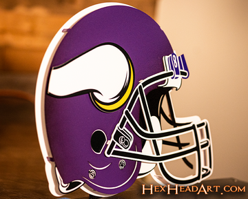 Minnesota Vikings BLITZ Collection - 8 Layer Helmet 3D Vintage Metal Wall Art