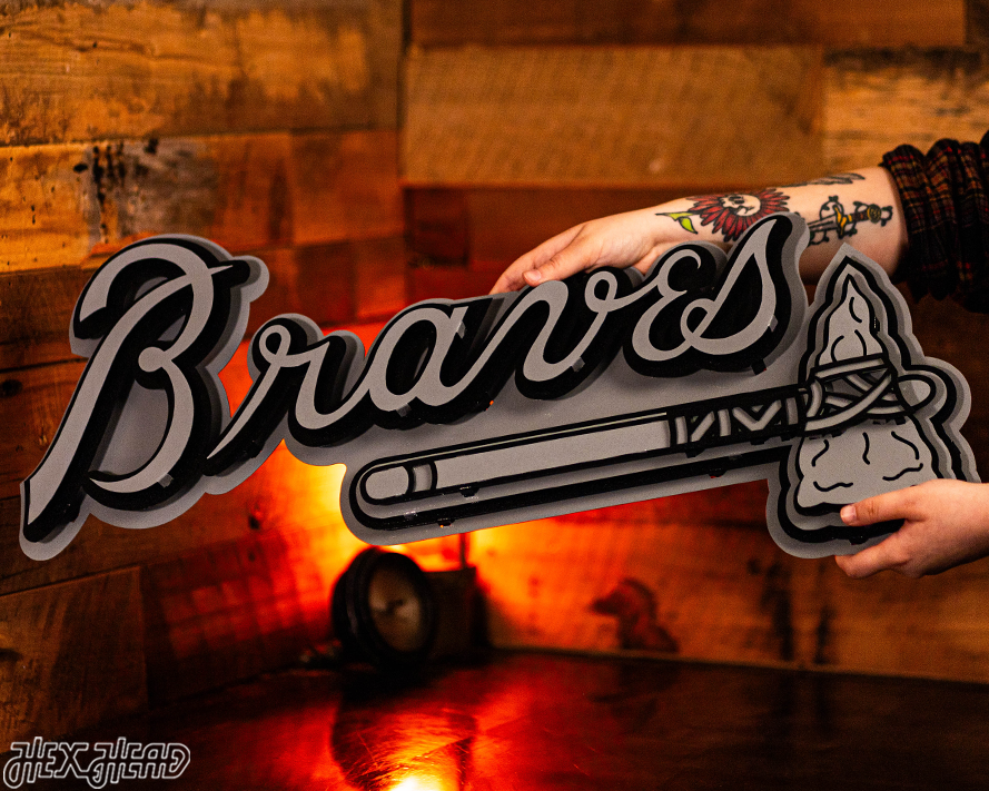 MONOCHROME - Atlanta Braves Tomahawk 3D Metal Wall Art