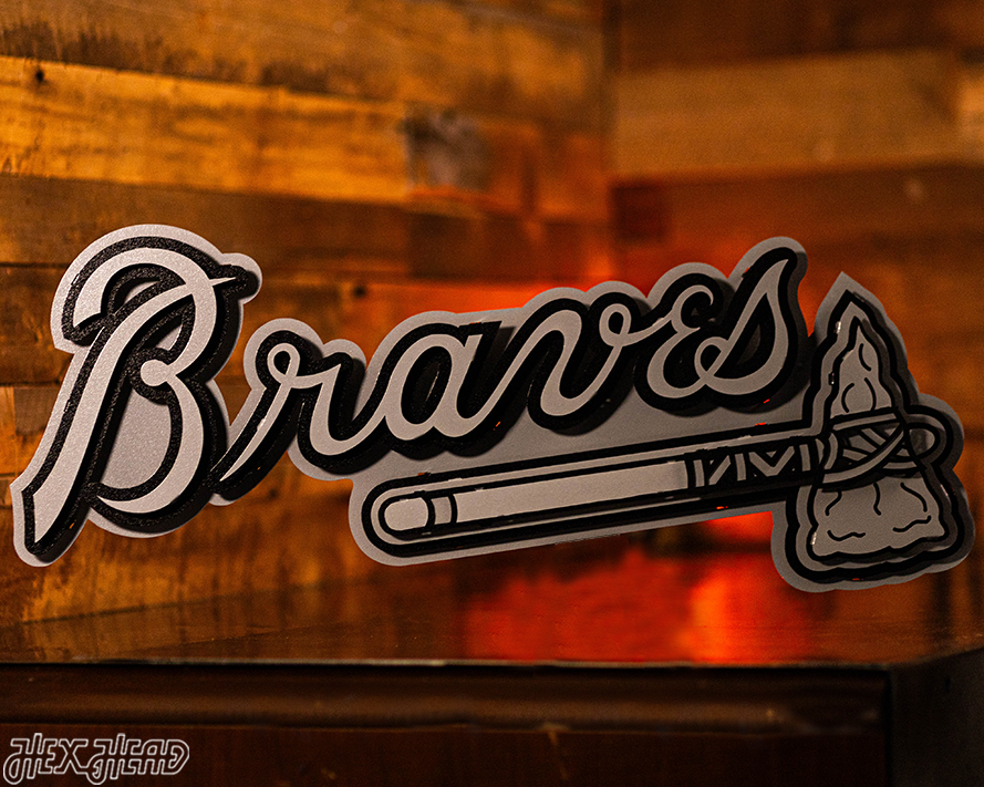 MONOCHROME - Atlanta Braves Tomahawk 3D Metal Wall Art