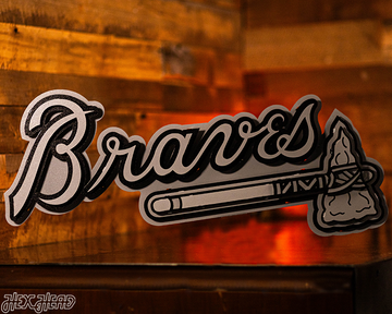 MONOCHROME - Atlanta Braves Tomahawk 3D Metal Wall Art