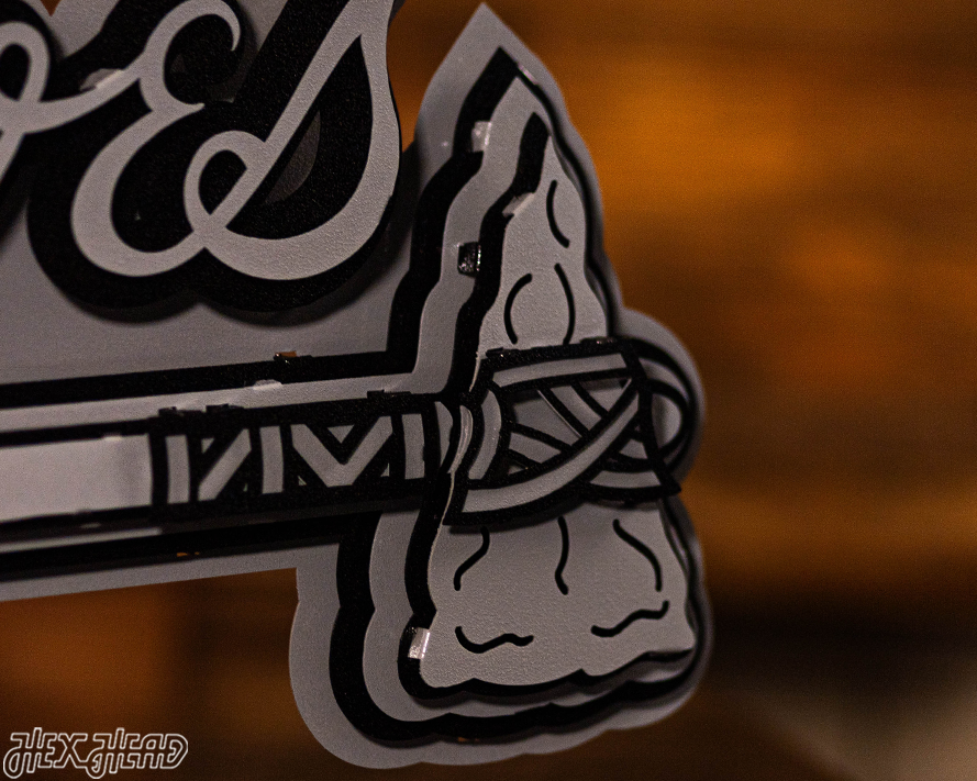 MONOCHROME - Atlanta Braves Tomahawk 3D Metal Wall Art