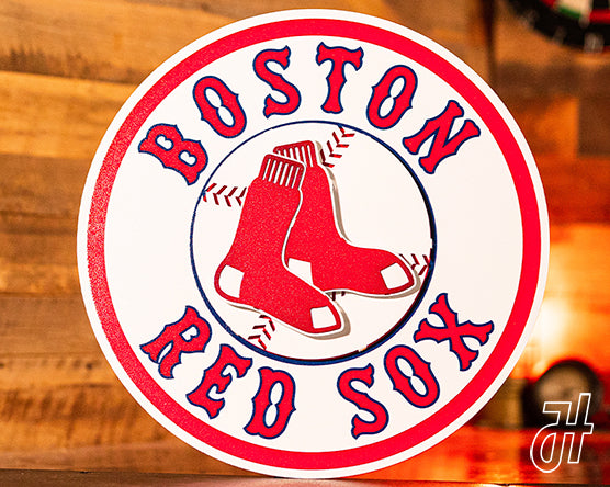 Boston Red Sox Crest 3D Vintage Metal Wall Art