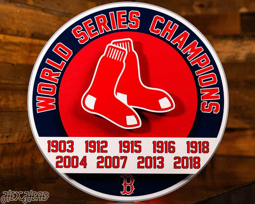 Boston Red Sox DYNASTY - World Series  Wins w/ Replaceable Icon Plate 3D Vintage Metal Wall Art
