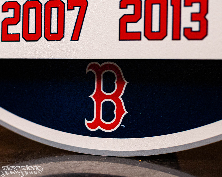 Boston Red Sox DYNASTY - World Series  Wins w/ Replaceable Icon Plate 3D Vintage Metal Wall Art