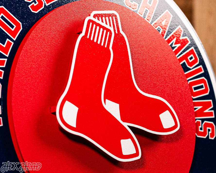 Boston Red Sox DYNASTY - World Series  Wins w/ Replaceable Icon Plate 3D Vintage Metal Wall Art