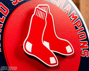 Boston Red Sox DYNASTY - World Series  Wins w/ Replaceable Icon Plate 3D Vintage Metal Wall Art