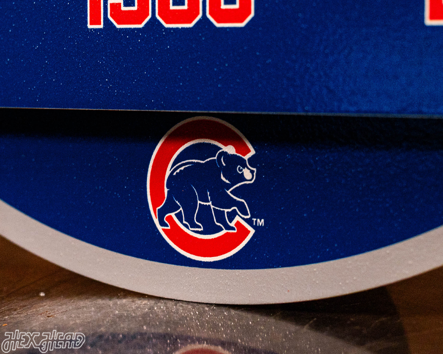 Chicago Cubs DYNASTY - World Series  Wins w/ Replaceable Icon Plate 3D Vintage Metal Wall Art