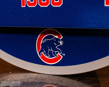 Chicago Cubs DYNASTY - World Series  Wins w/ Replaceable Icon Plate 3D Vintage Metal Wall Art