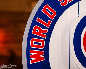 Chicago Cubs DYNASTY - World Series  Wins w/ Replaceable Icon Plate 3D Vintage Metal Wall Art