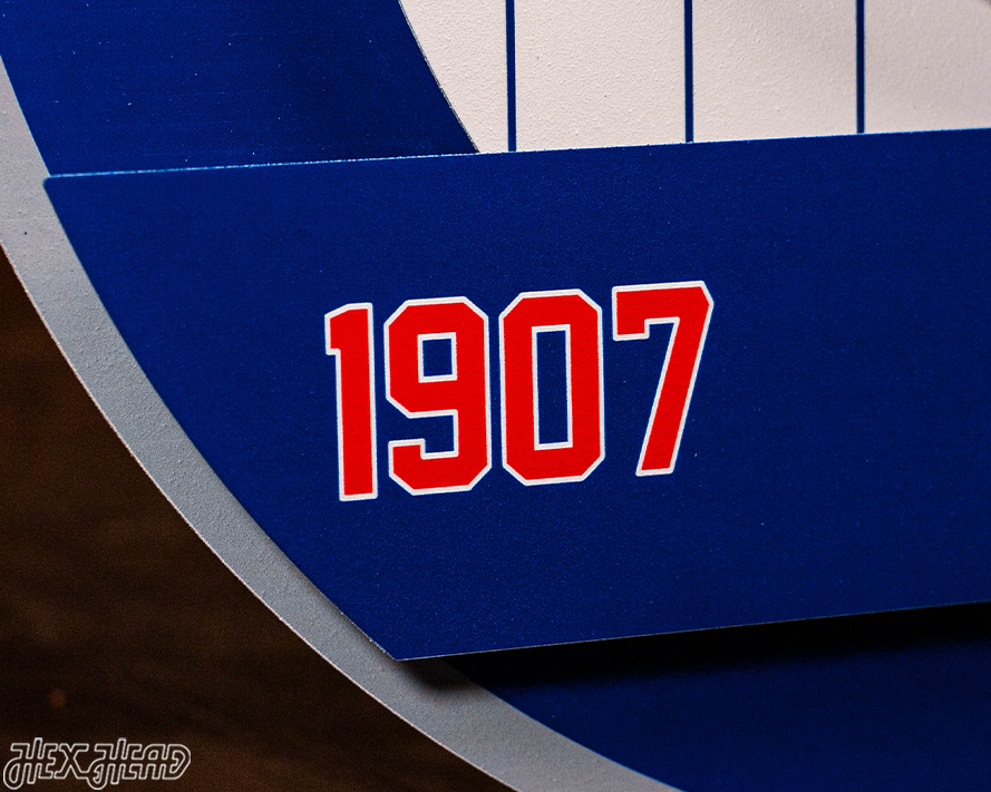 Chicago Cubs DYNASTY - World Series  Wins w/ Replaceable Icon Plate 3D Vintage Metal Wall Art