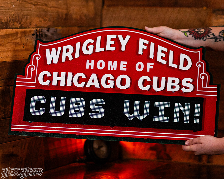 Chicago Cubs Wrigley Field Marquee Metal Wall Art