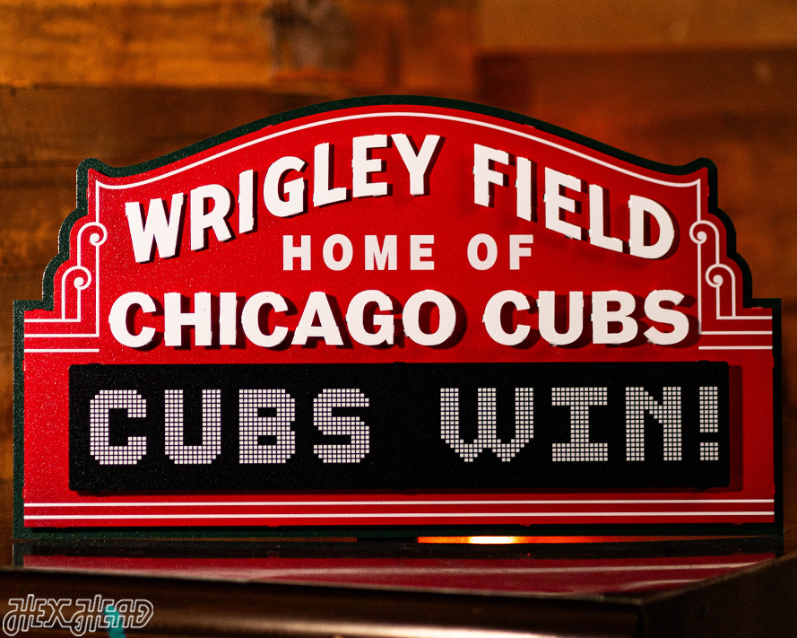 Chicago Cubs Wrigley Field Marquee Metal Wall Art