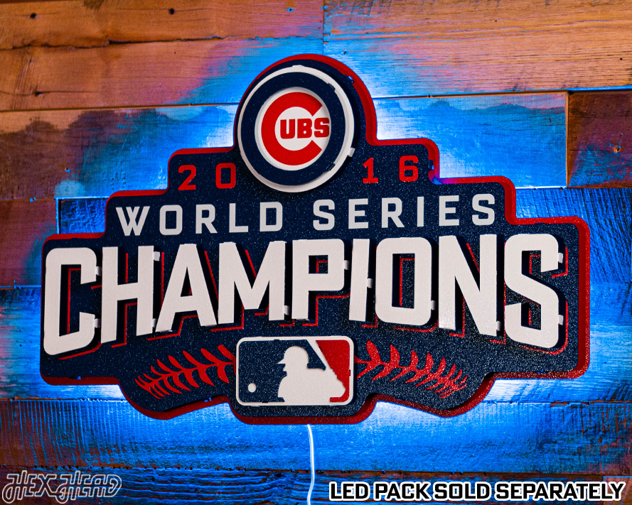 Chicago Cubs World Series Champions 2016 3D Metal Wall Art