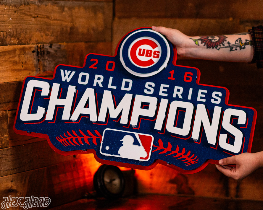 Chicago Cubs World Series Champions 2016 3D Metal Wall Art