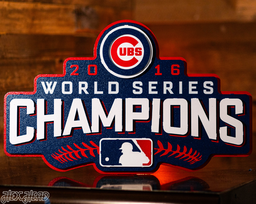 Chicago Cubs World Series Champions 2016 3D Metal Wall Art