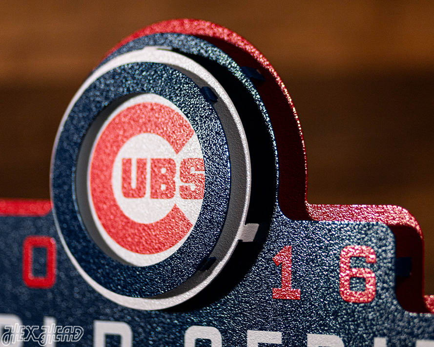 Chicago Cubs World Series Champions 2016 3D Metal Wall Art