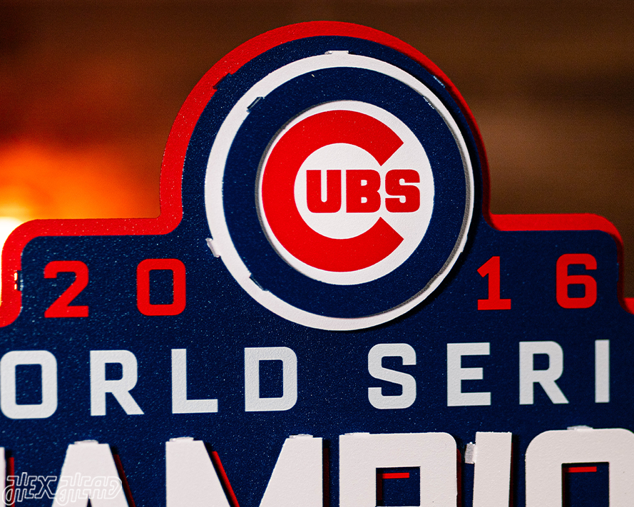 Chicago Cubs World Series Champions 2016 3D Metal Wall Art