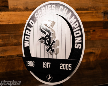 Chicago White Sox DYNASTY - World Series  Wins w/ Replaceable Icon Plate 3D Vintage Metal Wall Art