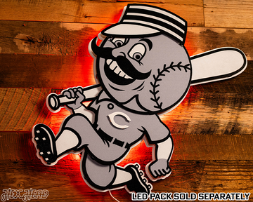 MONOCHROME -- Cincinnati Reds Mr. Red 3D Metal Wall Art