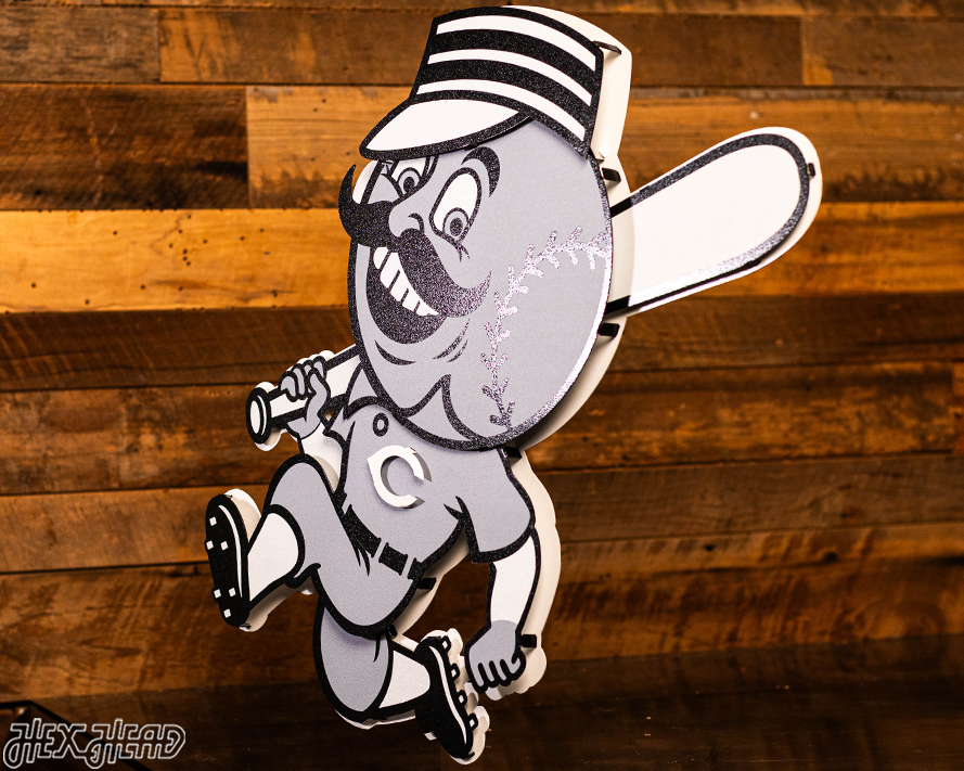 MONOCHROME -- Cincinnati Reds Mr. Red 3D Metal Wall Art