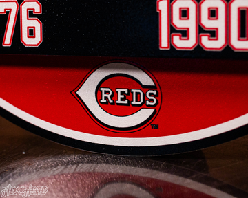 Cincinnati Reds DYNASTY - World Series  Wins w/ Replaceable Icon Plate 3D Vintage Metal Wall Art