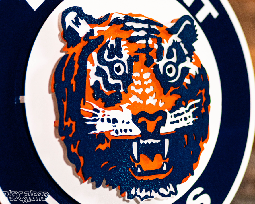 Detroit Tigers Crest Logo 3D Metal Wall Art